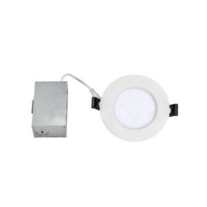 Topaz RDL/4RND/9/5CTS LED 9W 4 In Dimmable LED Canless Ultra Thin Downlight, Selectable CCT