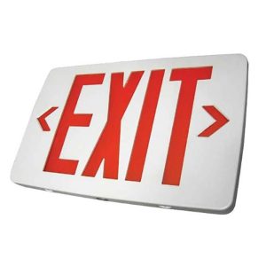Profusion LED ETXTEU3RWEM Red/White Thin Thermoplastic Exit Sign w/ Emergency Backup