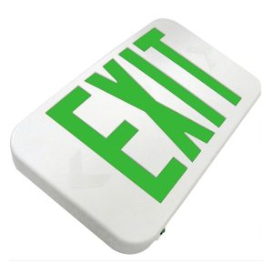 Profusion LED ETXTEU3GWEM Green/White Thin Thermoplastic Exit Sign w/ Battery Backup