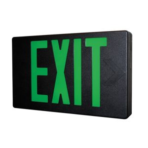 Profusion LED EZXTEU2GBEM Green/Black Thermoplastic Exit Sign w/ Battery Backup