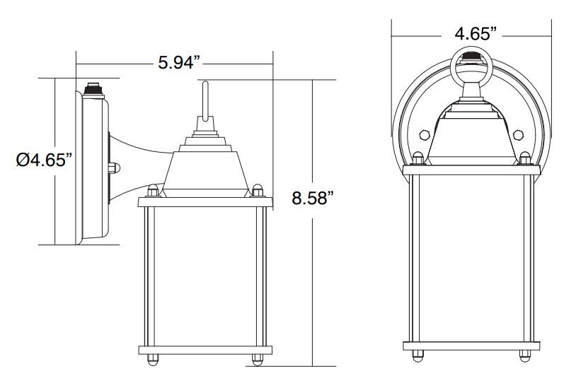 MaxLite ML4LE109SPLBK2 OUTDOOR LANTERN, RANCH STYLE WITH 1X09W 2700K 80CRI E26 SOCKET LED LAMP, BLACK FINISH