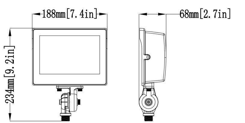 MaxLite MSF25UW-WCSBKTYPC SLIM FLOOD, 25W 120-277V, WIDE, WATTAGE/CCT SELECTABLE, BRONZE, KNUCKLE 1/2" THREADED NIPPLE