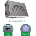 MaxLite WPC20UT4-CSBPCCRE2 WALLMAX CUTOFF 20W, 120-277V, TYPE 4, CCT SELECT 3/4/5K, BRONZE, ON/OFF PC, C-MAX READY