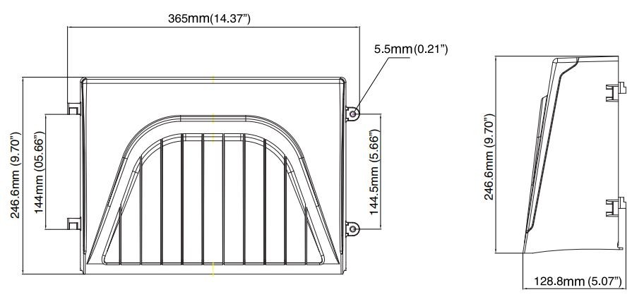 MaxLite WPC70UT4-CSBPCCR WALLMAX CUTOFF 70W, 120-277V, TYPE 4, CCT SELECT 3/4/5K, BRONZE, ON/OFF PC, C-MAX READY