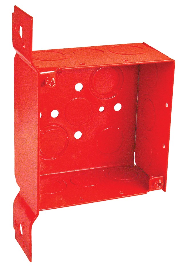 Garvin Southwire 4 Square Junction Box Red 2-1/8 Inch Deep With Flat ...