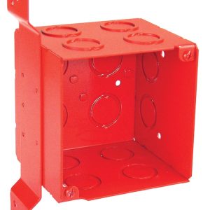 Garvin Southwire 4 Square Junction Box Red 4 Inch Deep Flat Vertical Bracket (52191-FRED)