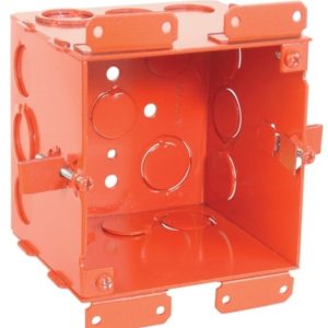 Garvin Southwire 4 Square Junction Box For Cut In Old Work Red 4 Inch Deep (52191-OWRED)