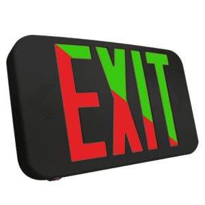 Westgate XTU-RG-EM-BK Manufacturing Compact Modern LED Universal Exit Sign Bi-Color Red/Green Default To Red Black