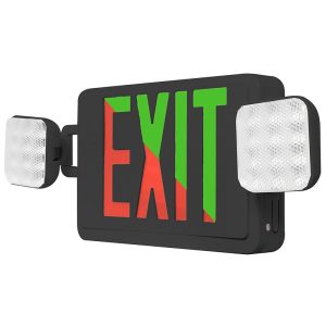 Westgate XTU-CL-RG-EM-BK Manufacturing LED Combination Emergency Light Exit Sign Bi-Color Red/Green Black