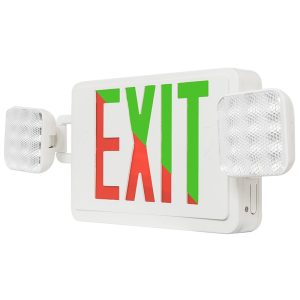 Westgate XTU-CL-RG-EM Manufacturing LED Combination Emergency Light Exit Sign Bi-Color Red/Green Default To Red White