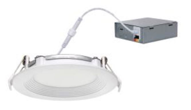 MaxLite SDBR6129CSW 6" SLIM DOWNLIGHT BAFFE STYLE ROUND 12W 90CRI 2700/3000/3500/4000/5000 WHITE, IC RATED