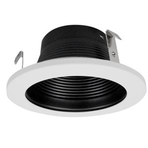 Nicor 19501 4 Inch Black And White Recessed Baffle Trim For 4 Inch Housings