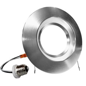 Nicor DCR561081202KNK DCR56 Series 5-6 Inch 800Lm LED Recessed Downlight Retrofit Fixture Nickel 120V