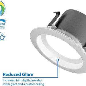 Nicor DCR41061202KWH DCR4 Series 4 Inch LED Recessed Downlight Retrofit Light Fixture White