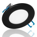Nicor DLE321205KRDBK DLE3 Series 3 Inch Round Black Flat Panel LED Downlight