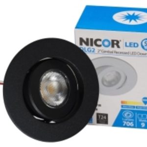 Nicor DLG2-10-120-3K-BK DLG2 Series 2 Inch LED Gimbal Downlight Black