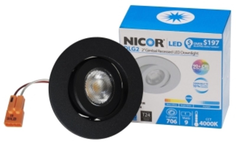 Nicor DLG2-10-120-3K-BK DLG2 Series 2 Inch LED Gimbal Downlight Black