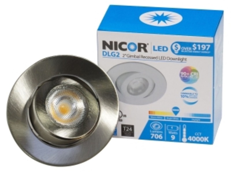 Nicor DLG2-10-120-3K-BK DLG2 Series 2 Inch LED Gimbal Downlight Black