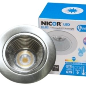 Nicor DLR2-10-120-3K-NK DLR2 Series 2 Inch Retrofit LED Downlight Nickel 3000K