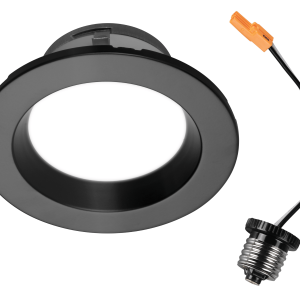 Nicor DLR45061202KBK DLR4 V5 4 Inch Black Recessed LED Downlight