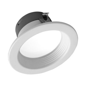 Nicor DLR46071203KWHBF DLR4(v6) 4 Inch 3000K Recessed LED Downlight With Baffle White