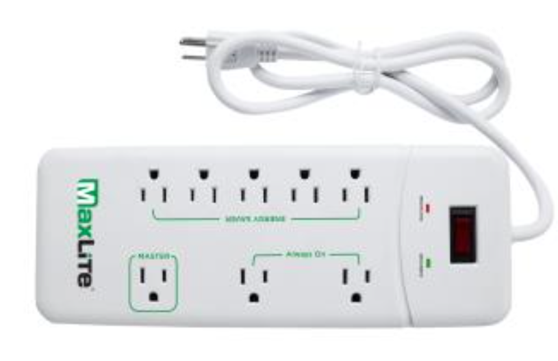 MaxLite APS-8/1350J ADVANCED POWER STRIP WITH 8 RECEPTACLES AND 1350 JOULES OF SURGE PROTECTION