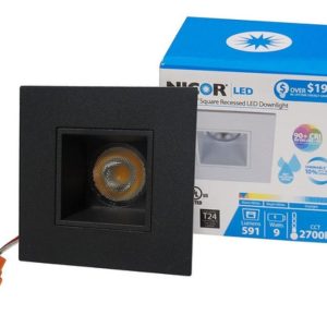 Nicor DQR2-10-120-3K-BK DQR Series 2 Inch Square LED Downlight Black 3000K