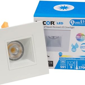 Nicor DQR2-10-120-2K-WH DQR Series 2 Inch Square LED Downlight White