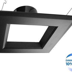 Nicor DQR6-10-120-3K-BK-BF DQR Series 6 Inch Black Square LED Recessed Downlight 3000K