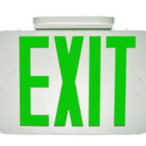 MaxLite EX-GWRC EXIT, THERMOPLASTIC, GREEN LETTERS, WHITE, REMOTE HEAD CAPABLE, BATTERY BACKUP