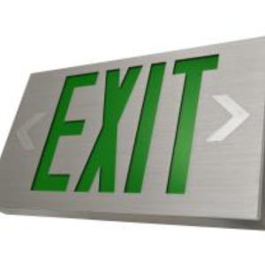MaxLite EXA-GW THIN ALUMINUM EXITS GREEN, BATTERY BACKUP