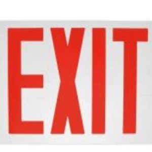MaxLite EXC-RWRC EXIT EMERGENCY COMBO, THERMOPLASTIC, RED LETTERS, WHITE, REMOTE HEAD CAPABLE, BATTERY BACKUP