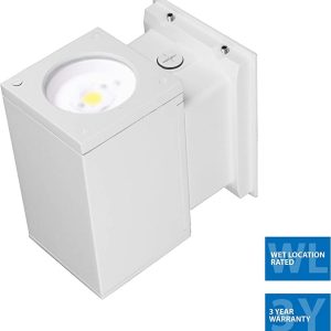 Nicor OWCQ4U1033MV50WH Dorado 33W Square LED Outdoor Wall Mount Cylinder Up/Down Light White 3489Lm 120-277V