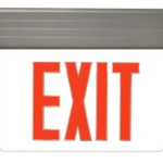 MaxLite EXE-RS1S EDGELIT EXIT, RED LETTERS, SILVER, 1 SIDE, BATTERY BACKUP