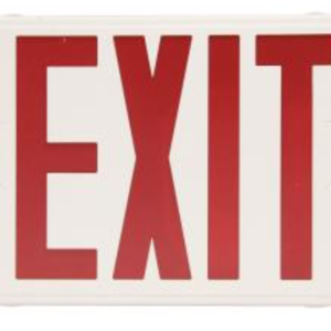 MaxLite EXT-RW THIN EXIT, THERMOPLASTIC, RED LETTERS, WHITE, BATTERY BACKUP