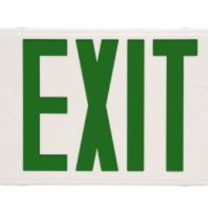 MaxLite EXTC-GW THIN EXIT EMERGENCY COMBO, GREEN LETTERS, WHITE, BATTERY BACKUP