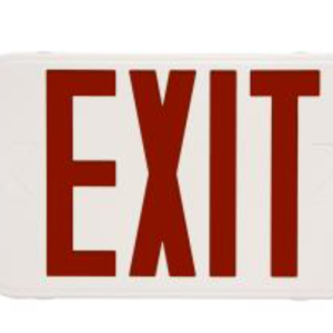 MaxLite EXTC-RW THIN EXIT EMERGENCY COMBO, RED LETTERS, WHITE, BATTERY BACKUP
