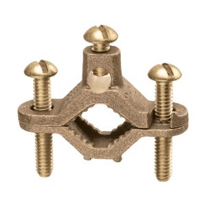 Arlington 720BBS 1/2 to 1in Bare Wire Ground Clamps Solid Brass with Brass Screws