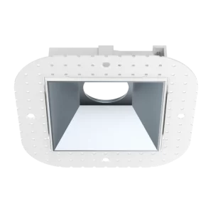 Luxrite AS50222 AKLOW TRIMLESS SILVER SQUARE TRIM CANLESS SPOTLIGHT