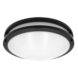 Luxrite LR23290 10" DOUBLE RING SURFACE MOUNT 5CCT BLACK
