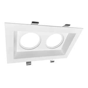 Luxrite LR23465 2" REGRESSED PLATE - 2 HEAD WHITE FINISH