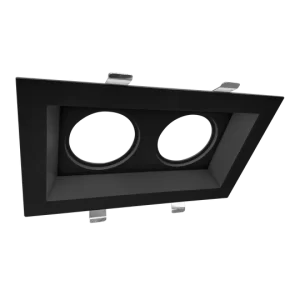 Luxrite LR23466 2" REGRESSED PLATE - 2 HEAD BLACK FINISH