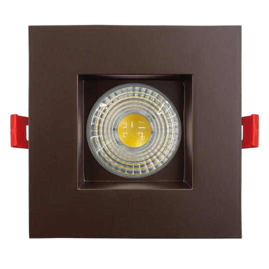 Luxrite LR24965 4" REGRESSED 5CCT INTERCHANGEABLE CANLESS SPOTLIGHT SQUARE SMOOTH BRONZE TRIM - Image 2