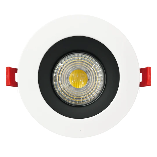 Luxrite LR24967 4" REGRESSED 5CCT INTERCHANGEABLE CANLESS SPOTLIGHT ROUND SMOOTH BLACK/WHITE TRIM - Image 2