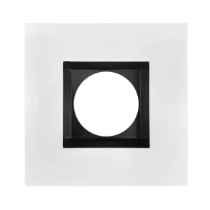 Luxrite LR24968 4" REGRESSED 5CCT INTERCHANGEABLE CANLESS SPOTLIGHT SQUARE SMOOTH BLACK/WHITE TRIM