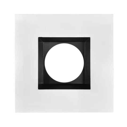 Luxrite LR24968 4" REGRESSED 5CCT INTERCHANGEABLE CANLESS SPOTLIGHT SQUARE SMOOTH BLACK/WHITE TRIM