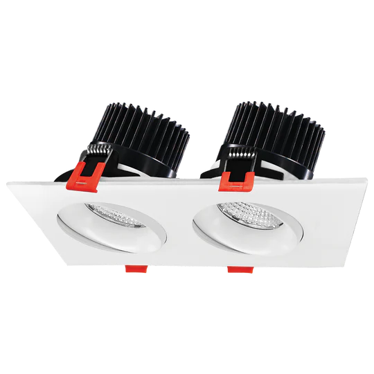 Luxrite LR32183 DOUBLE-HEAD GIMBAL 5CCT WHITE CANLESS SPOTLIGHT