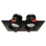 Luxrite LR32184 DOUBLE-HEAD GIMBAL 5CCT BLACK CANLESS SPOTLIGHT