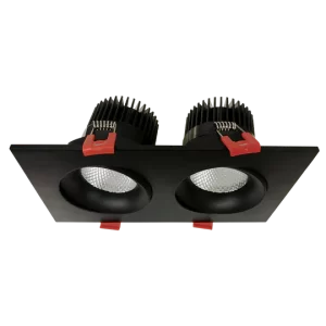 Luxrite LR32184 DOUBLE-HEAD GIMBAL 5CCT BLACK CANLESS SPOTLIGHT