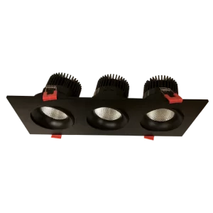 Luxrite LR32186 TRIPLE-HEAD GIMBAL 5CCT BLACK CANLESS SPOTLIGHT